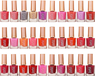 

Aroma Care Wholesale Market Rate Nail Polish Color Lacquer Set Of 30 Pcs (ACHIP030) Peach, Tan, Purple, Red, Pink, Orange, Mauve(Pack of 30)