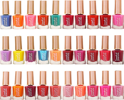 

Aroma Care Wholesale Market Rate Nail Polish Color Lacquer Set Of 30 Pcs (ACHIP022) Blue, Orange, Pink, Red, Green, Purple, Yellow, Mauve(Pack of 30)
