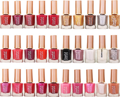 

Aroma Care Wholesale Market Rate Nail Polish Color Lacquer Set Of 30 Pcs (ACHIP069) Pink, Orange, Purple, Golden, Brown, Black, White(Pack of 30)