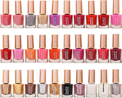 

Aroma Care Wholesale Market Rate Nail Polish Color Lacquer Set Of 30 Pcs (ACHIP040) Peach, Tan, Purple, Red, Pink, Orange, Mauve, Golden, Brown, Black, White(Pack of 30)