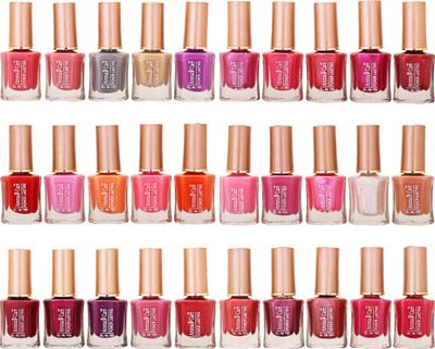 

Aroma Care Wholesale Market Rate Nail Polish Color Lacquer Set Of 30 Pcs (ACHIP047) Peach, Tan, Purple, Red, Pink, Orange, Maroon(Pack of 30)