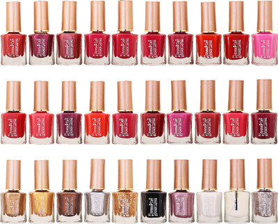 

Aroma Care Wholesale Market Rate Nail Polish Color Lacquer Set Of 30 Pcs (ACHIP065) Pink, Orange, Purple, Red, Mauve, Golden, Brown, Black, White(Pack of 30)