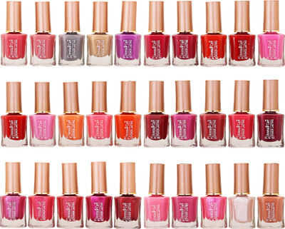

Aroma Care Wholesale Market Rate Nail Polish Color Lacquer Set Of 30 Pcs (ACHIP041) Peach, Tan, Purple, Red, Pink, Orange, Mauve(Pack of 30)