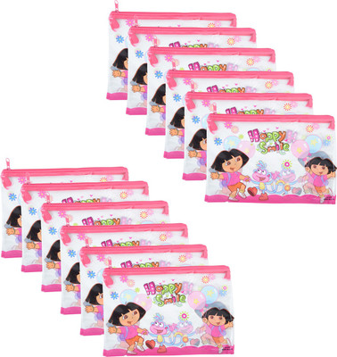 

Asera Dora Cartoon Art Plastic Pencil Boxes(Set of 12, Pink)