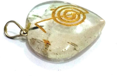 AIR9 CLEAR QUARTZ CHO KU REI SYMBOL ENGRAVED HEART SHAPED PENDANT Crystal Crystal