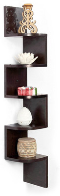 

trendytrendy Amaze Corner MDF Wall Shelf(Number of Shelves - 5, Brown)