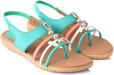 

With The Fashion Women GREEN Flats
