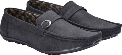 

WalkJump black party wear and casual Loafers For Men(Black