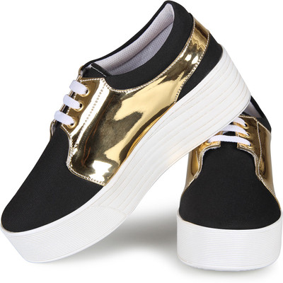 

Tapps Sneakers For Women(Multicolor, Black and gold