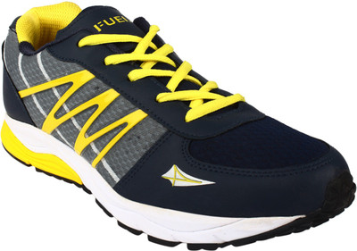 

Fuel Mens Boys Laced Up Solid Running Shoes For Men(Navy, Yellow