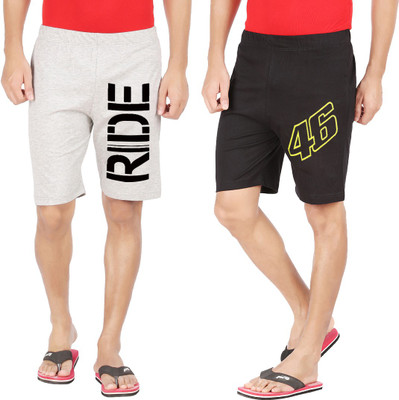 HOTFITS Printed Men Multicolor Basic Shorts