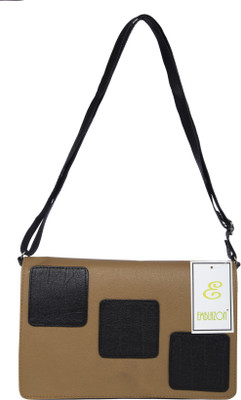 

Emblazon Women Casual Beige, Black PU Sling Bag