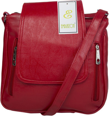 

Emblazon Women Casual Red PU Sling Bag