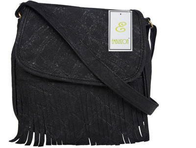 

Emblazon Women Casual Black PU Sling Bag