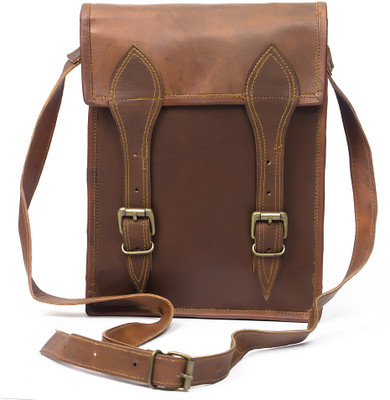 

Pranjals House Men & Women Casual Brown Genuine Leather Messenger Bag