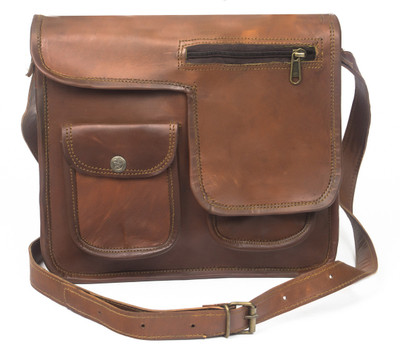

Pranjals House Men Casual Brown Genuine Leather Messenger Bag