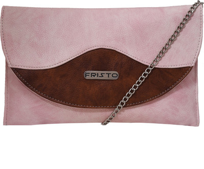 

Fristo Women Casual Pink, Brown PU Sling Bag, Brown;pink