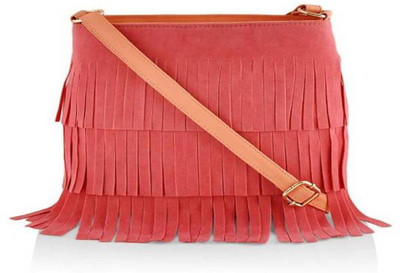 

PEony Women Casual Red PU Sling Bag