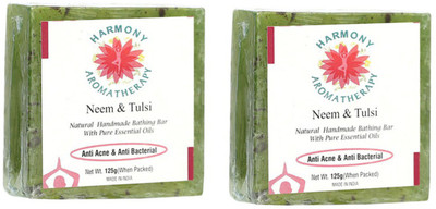 

Harmony Aromatherapy Neem & Tulsi Natural Handmade Bathing Bar With Pure Essential Oils(125 g, Pack of 2)