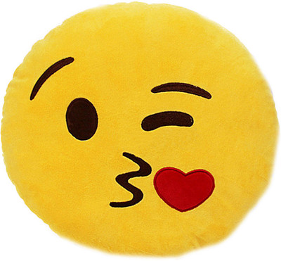 

Tickles Kissing sofa Smiley Emoticon Cushion plush - 33 cm(Yellow)