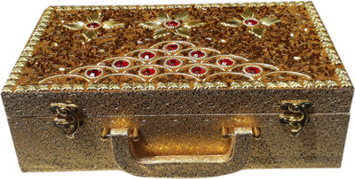 

Bonanza Bangle & Jewelry Vanity Box(Golden)