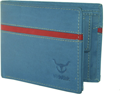 

Hidelink Men Blue Genuine Leather Wallet(8 Card Slots), Light blue