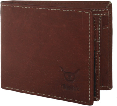 

Hidelink Men Brown Genuine Leather Wallet(8 Card Slots), Reddish brown