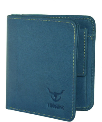 

Hidelink Men Blue Genuine Leather Wallet(8 Card Slots), Light blue