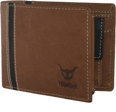 

Hidelink Men Brown Genuine Leather Wallet(8 Card Slots)