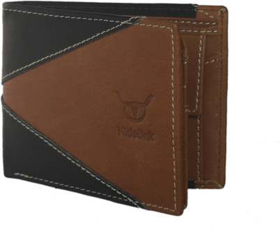 

Hidelink Men Multicolor Genuine Leather Wallet(8 Card Slots), Brown & black