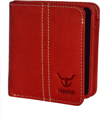 

Hidelink Men Red Genuine Leather Wallet(8 Card Slots)