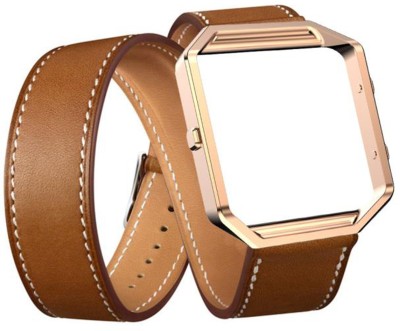 Shopizone Leather Double Band for Fitbit Blaze with Frame 22 mm Leather Watch Strap(Brown)   Watches  (Shopizone)