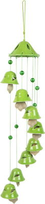 

Pancikaa Ceramic Green Wind chime 8 bell Ceramic Windchime(40 inch, Green)
