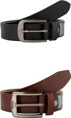 

Sarah Men Party Multicolor Genuine Leather Belt, Black & brown