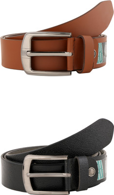 

Sarah Men Casual Multicolor Genuine Leather Belt, Black & brown