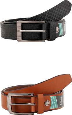 

Sarah Men Party Multicolor Genuine Leather Belt, Black & brown
