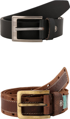 

Sarah Men Casual Multicolor Genuine Leather Belt, Black & brown