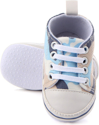 

Oosme Blue Army Cotton Fabric New Born Boy & Girl Baby Shoes (4 to 9 Months) Booties(Toe to Heel Length - 12 cm Amry Blue)