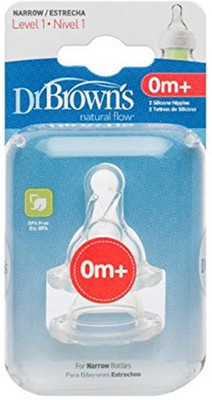 

Dr Brown Dr Brown Natural Flow Level 1 Narrow Nipple Set of 2 (0m+) Slow Flow Nipple(Pack of 2 Nipples)