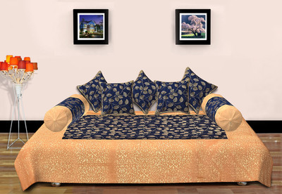 Rustic India Cotton Abstract Diwan Set(Dark Blue)