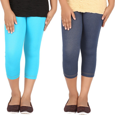 

Greenwich Jegging For Girls(Multicolor, Pack of 2, Turq;navy