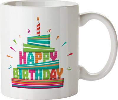 

Khappi happy birthday Ceramic Mug(300 ml), Multicolor