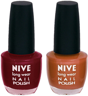 

Nive Colour Blast Nail Polish 1206201647 Red,Brown(Pack of 2)