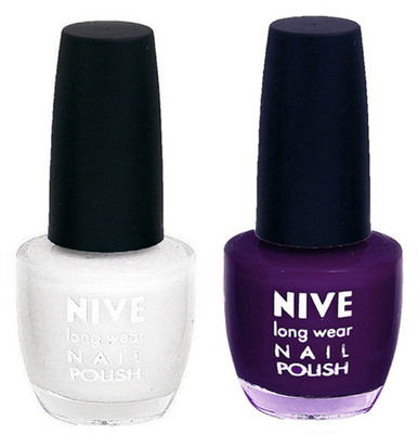 

Nive Colour Blast Nail Polish 1206201728 White,Purple(Pack of 2)