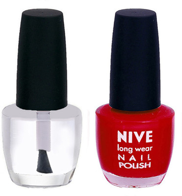 

Nive Colour Blast Nail Polish 1206201710 Clear,Red(Pack of 2)