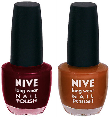 

Nive Colour Blast Nail Polish 1206201601 Red,Brown(Pack of 2)