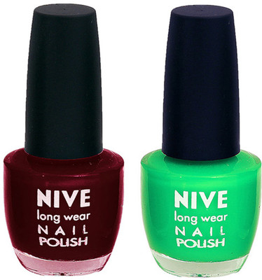 

Nive Colour Blast Nail Polish 1206201622 Red,Green(Pack of 2)