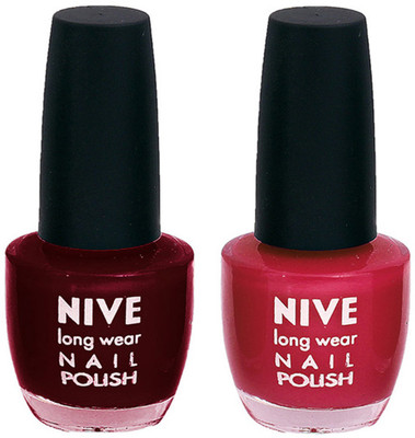 

Nive Colour Blast Nail Polish 1206201629 Red,Pink(Pack of 2)