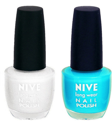 

Nive Colour Blast Nail Polish 1206201729 White,Blue(Pack of 2)