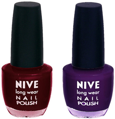

Nive Colour Blast Nail Polish 1206201616 Red,Purple(Pack of 2)